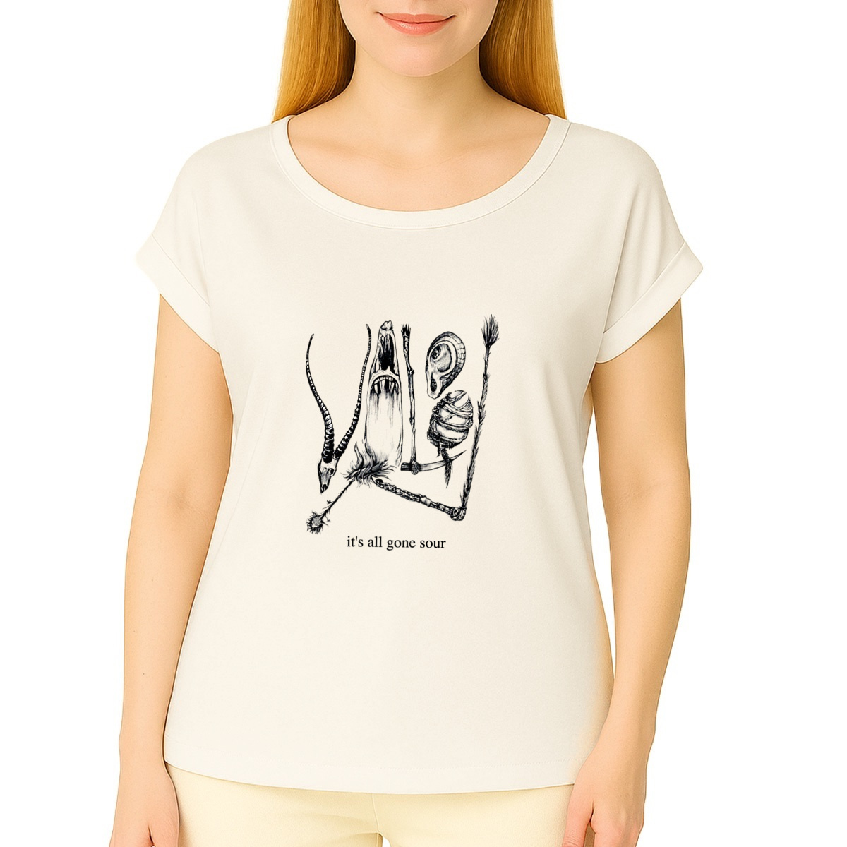 Image front Light - organic t-shirt with cuffed sleeves