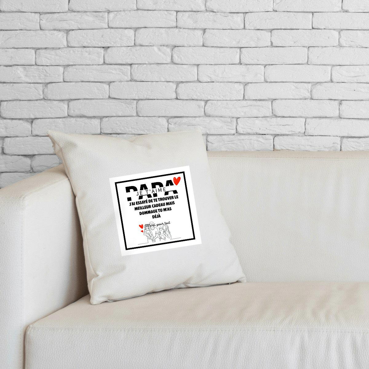 Image front Coussin papa je t'aime