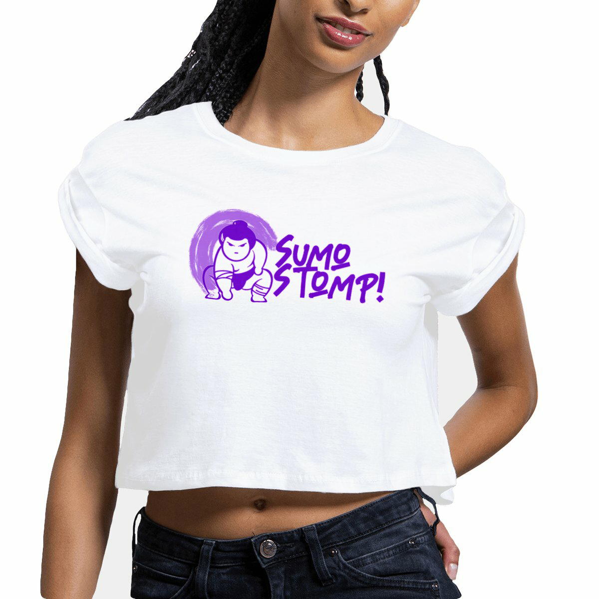 Sumo Stomp! Purple Logo Crop Top