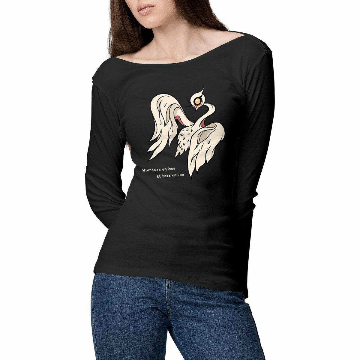 T-shirt léger coupe fem manches longues Bisolaire - Cygne fantastik