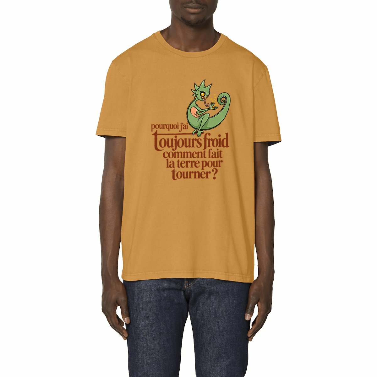 T-shirt effet vintage Bisolaire - caméléon fantastik