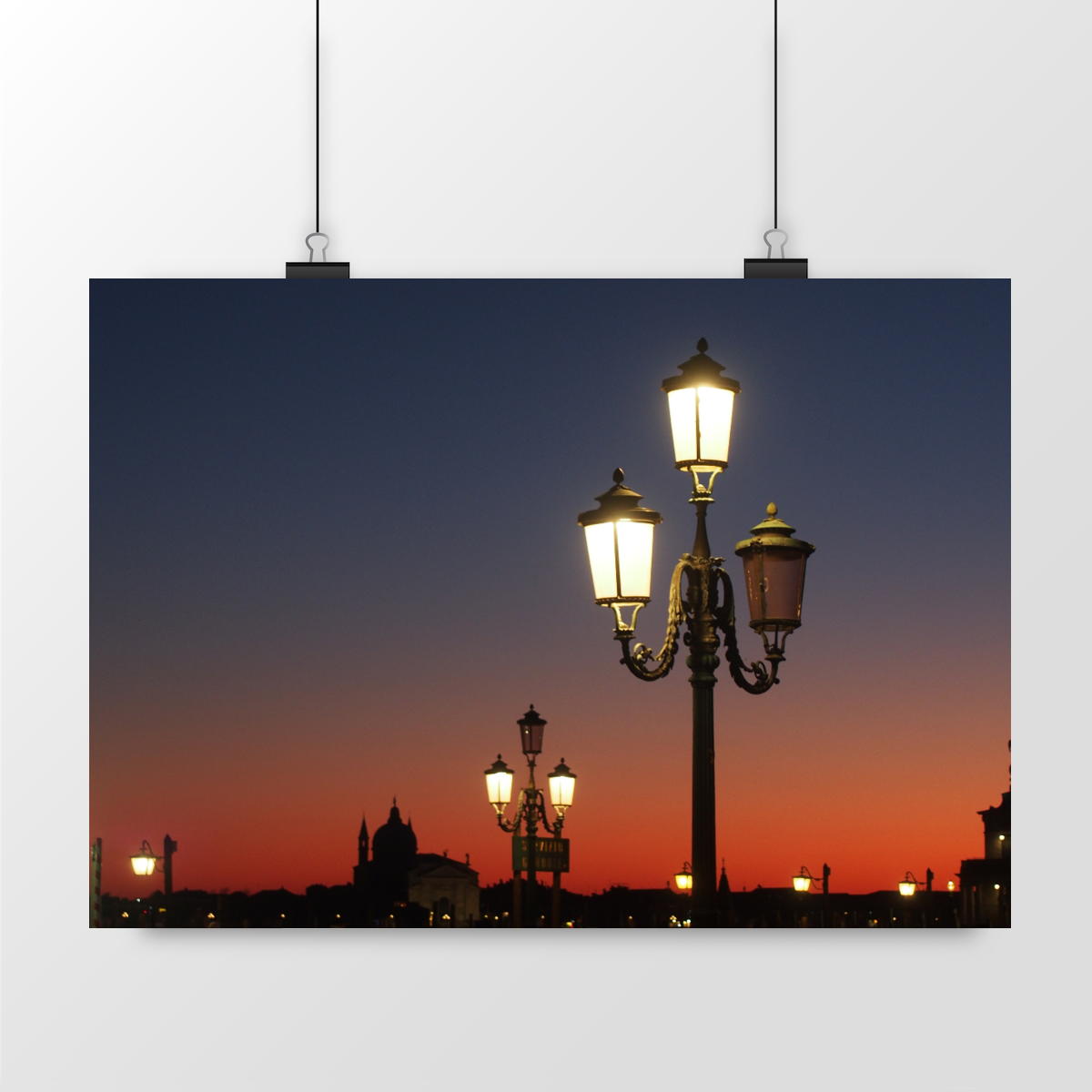 Poster Bisolaire - lampadaires de Venise