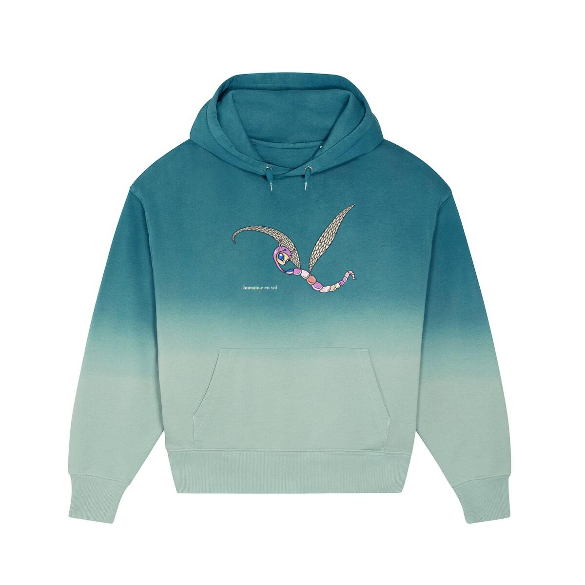 Sweat à capuche oversize Dip Dye - libellule fantastik - Image