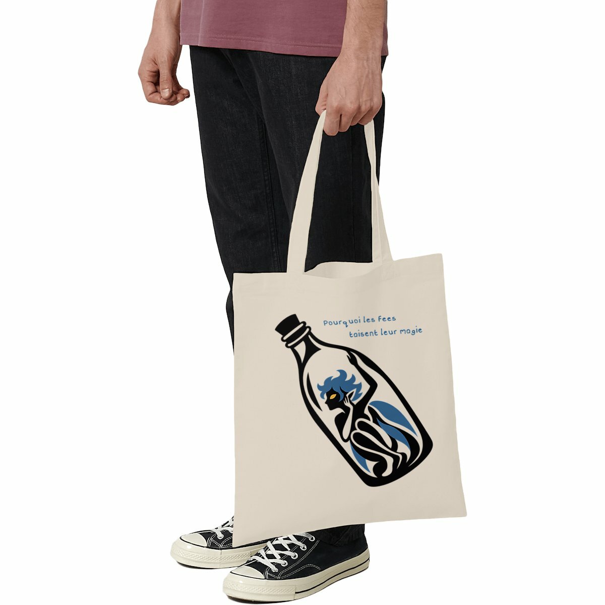 totebag - fée dans bocal