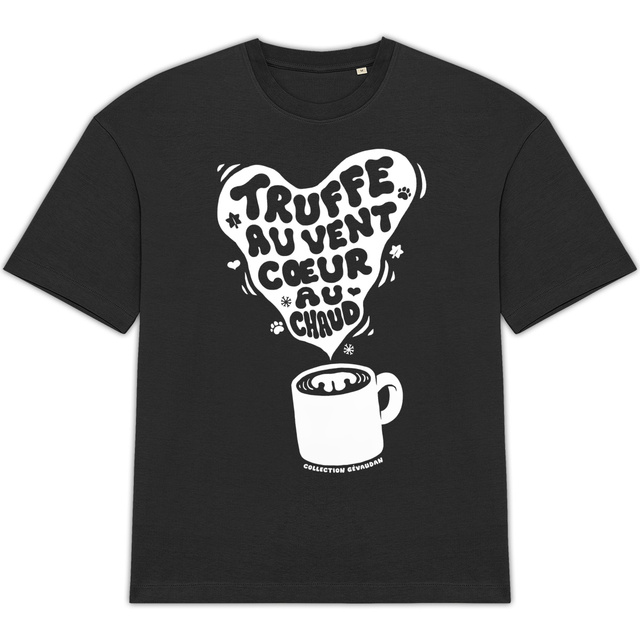 Image back T-Shirt Oversize BIO Truffe au Vent Cœur au Chaud