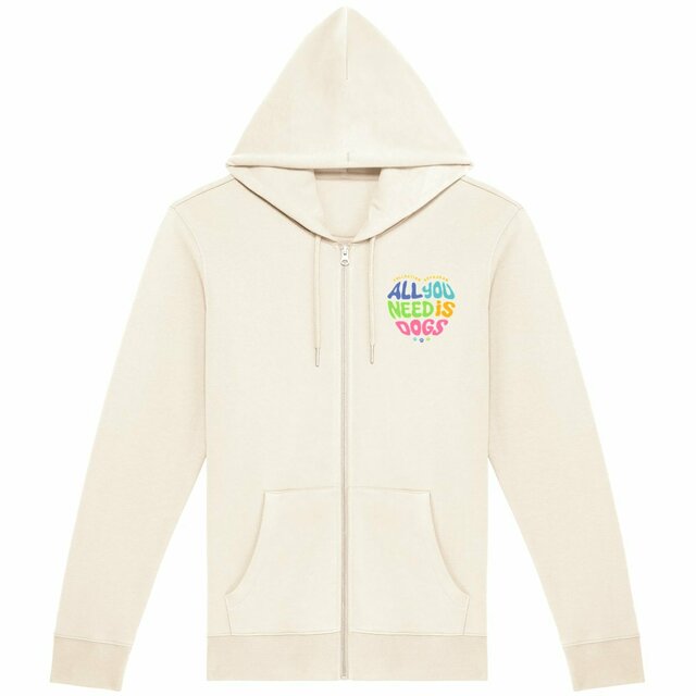 Image back Hoodie Zippé All you need is dogs