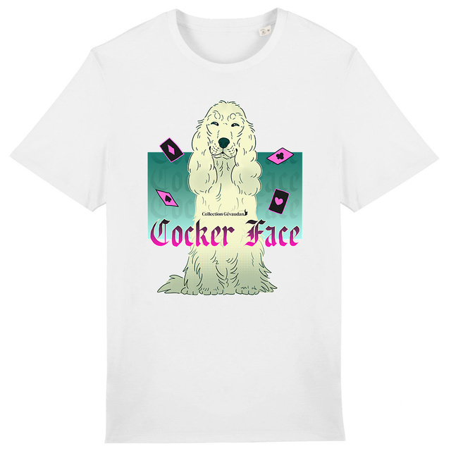 Image front T-Shirt BIO Cocker Face - Cocker Anglais