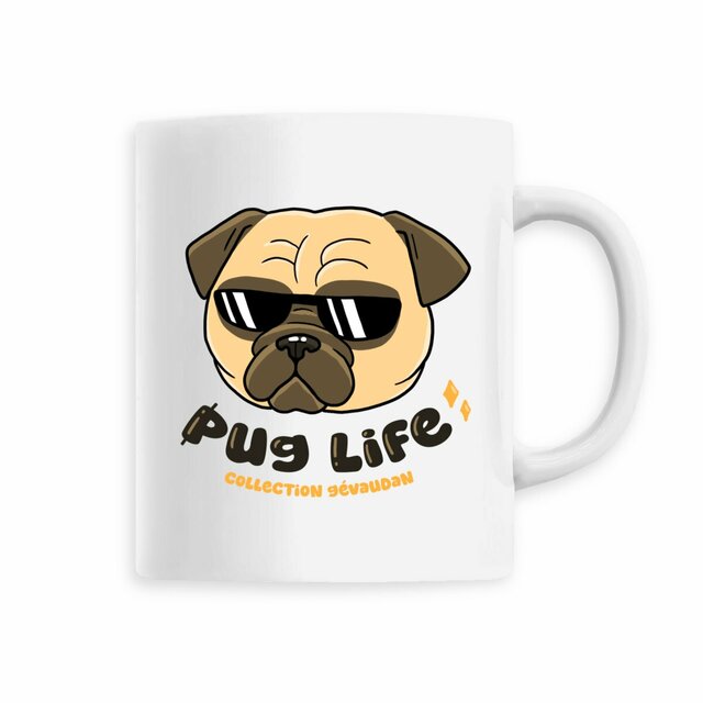 Image back Mug Pug Life Fauve