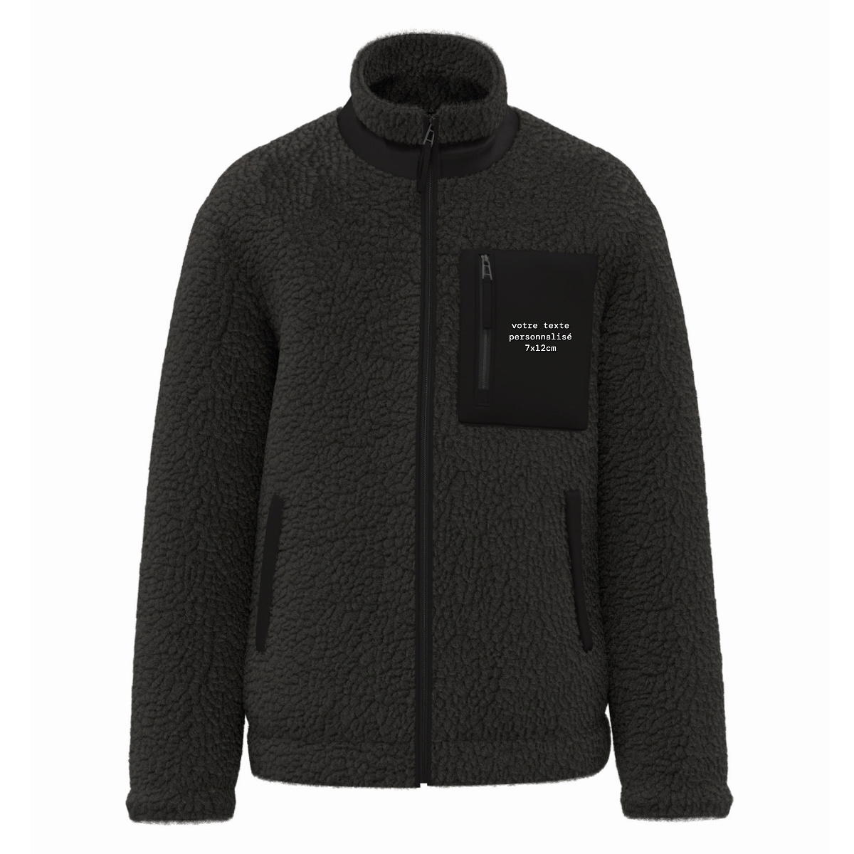 Image front Veste Sherpa - Texte à personnaliser