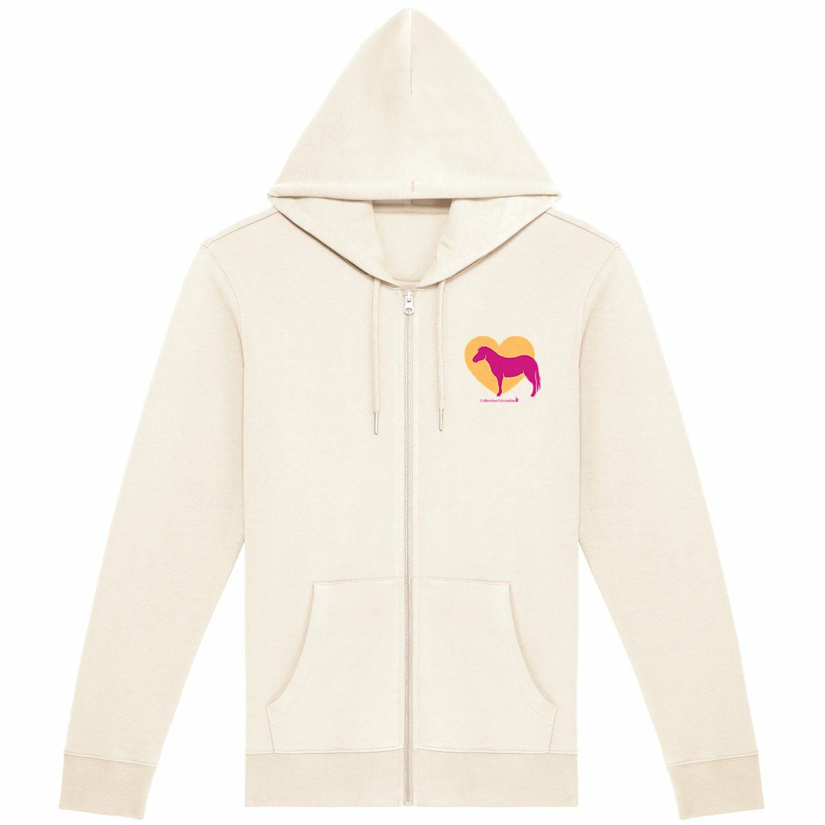 Image front Hoodie Zippé Cœur de Poney