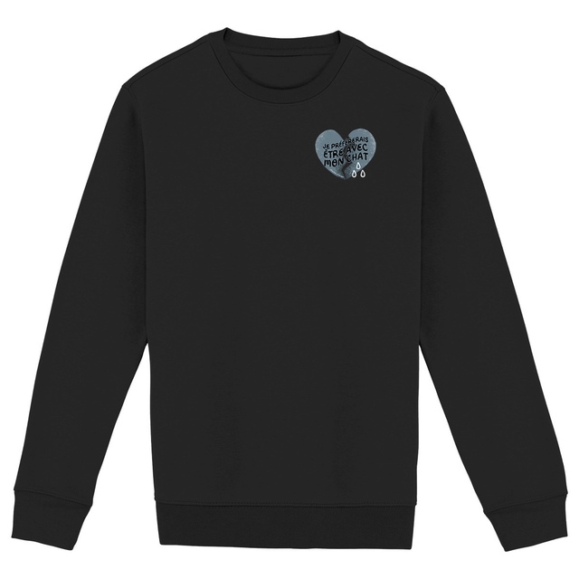 Image back Sweatshirt Je Préfèrerais Être Avec Mon Chat