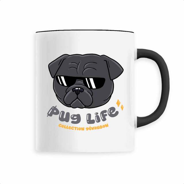 Image front Mug Pug Life Noir