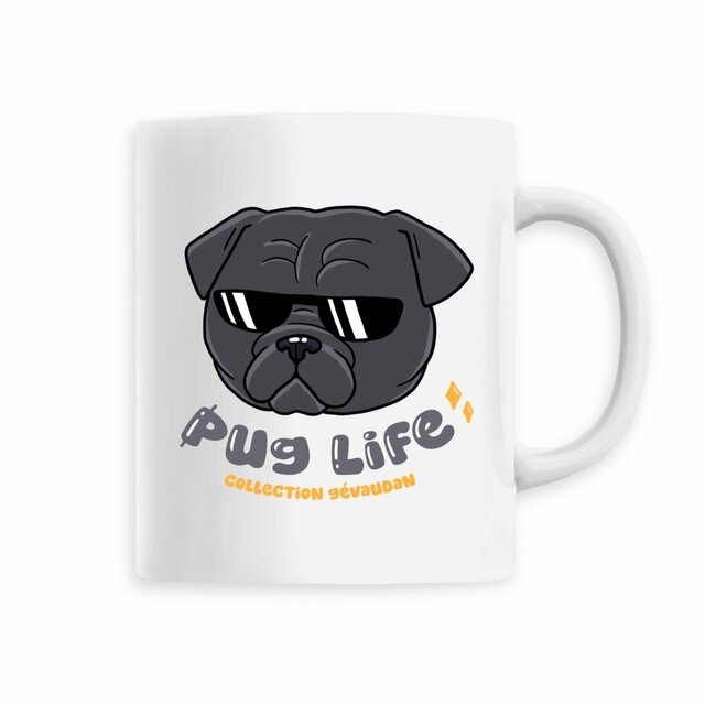 Image back Mug Pug Life Noir