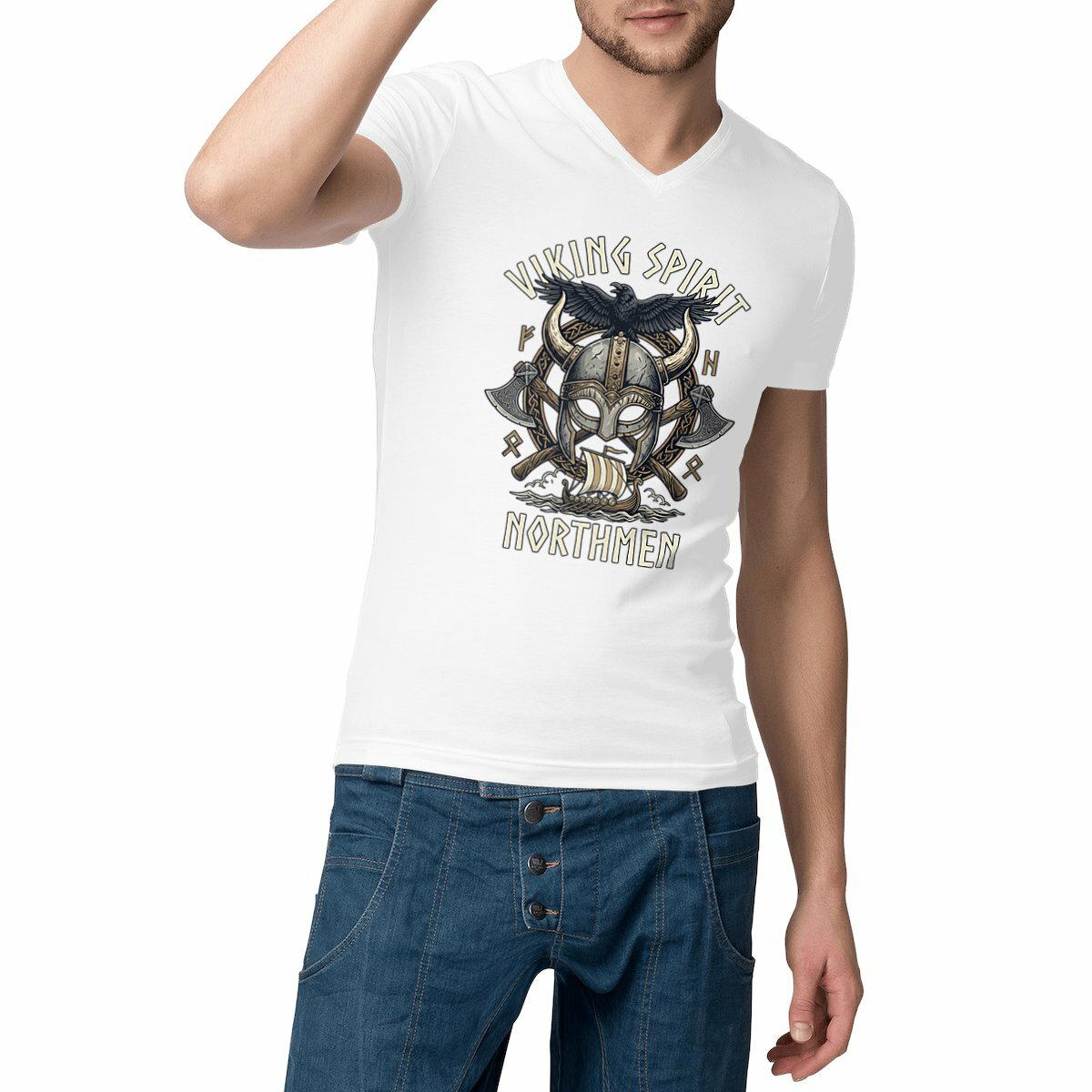 Image front Viking Spirit - Northmen - T-shirt Homme Col V