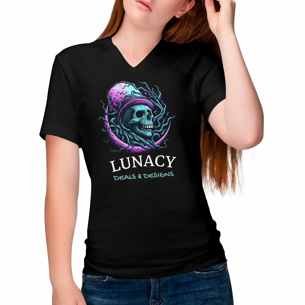 Image front Lunacy Deals & Designs Women's V-Neck T-Shirt