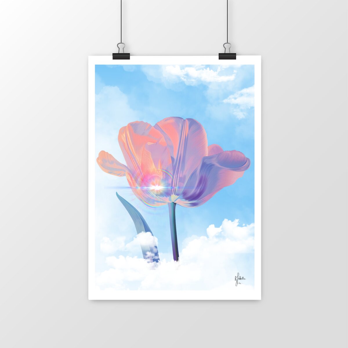 Image front Poster « tulipe dans les nuages »