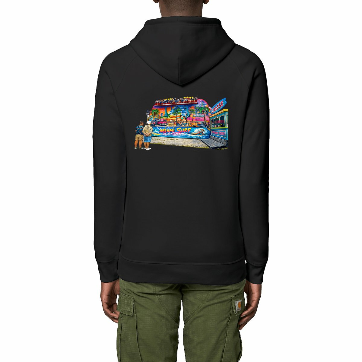 Image front Sweat à capuche avec poches latérales - Évasion Miami Surf