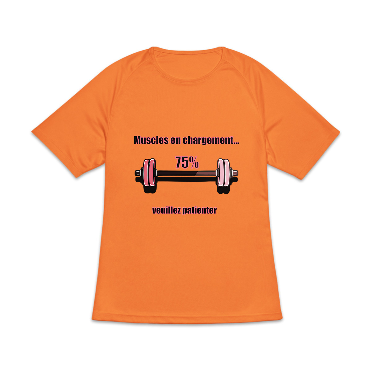 Image front Muscles Charging… Please Wait” Funny Gym T-Shirt – Organic Cotton Unisex Tee XS–3XL