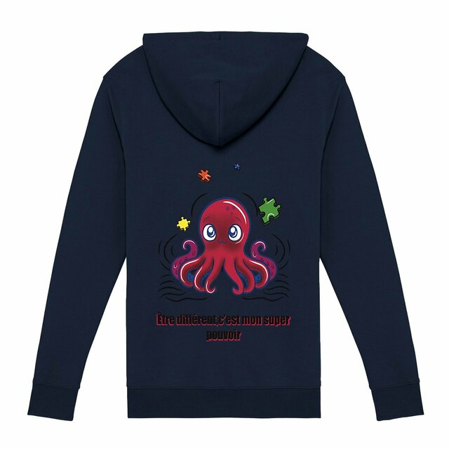 Image front Unisex Zip Hoodie different is my super power 