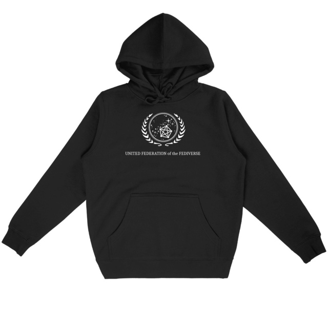 Image back United Federation of the Fediverse Hoodie