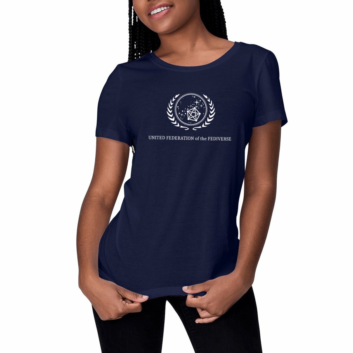 Image front United Federation of the Fediverse (Fitted Tee)