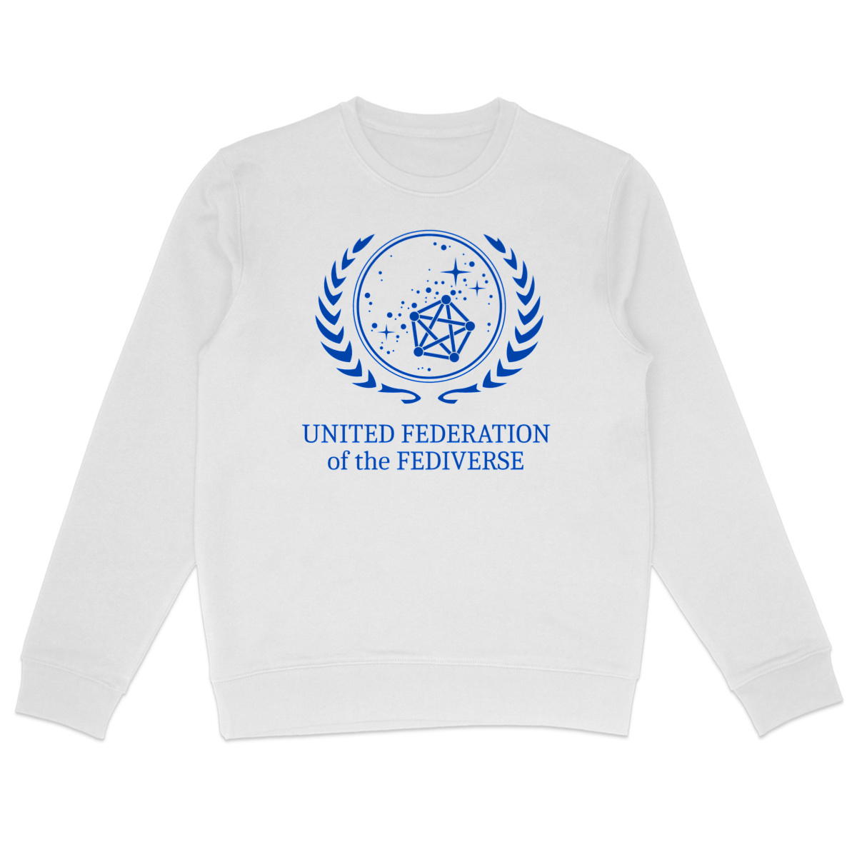 Image back United Federation of the Fediverse Sweater White