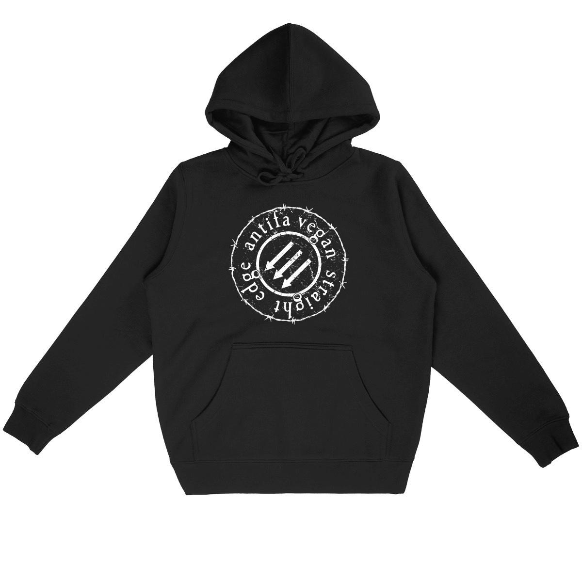 "Antifa vegan straight edge" hoodie