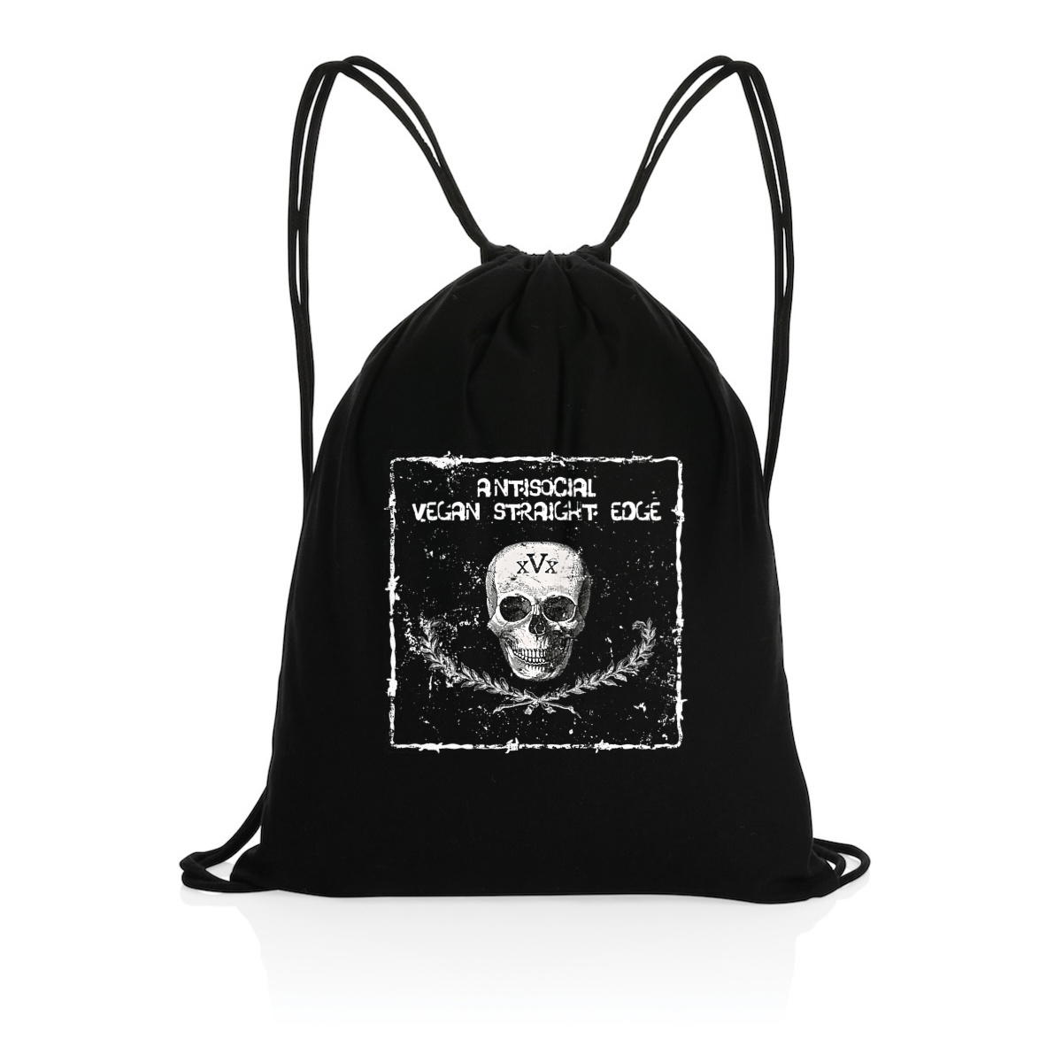 "Antisocial vegan straight edge" backpack