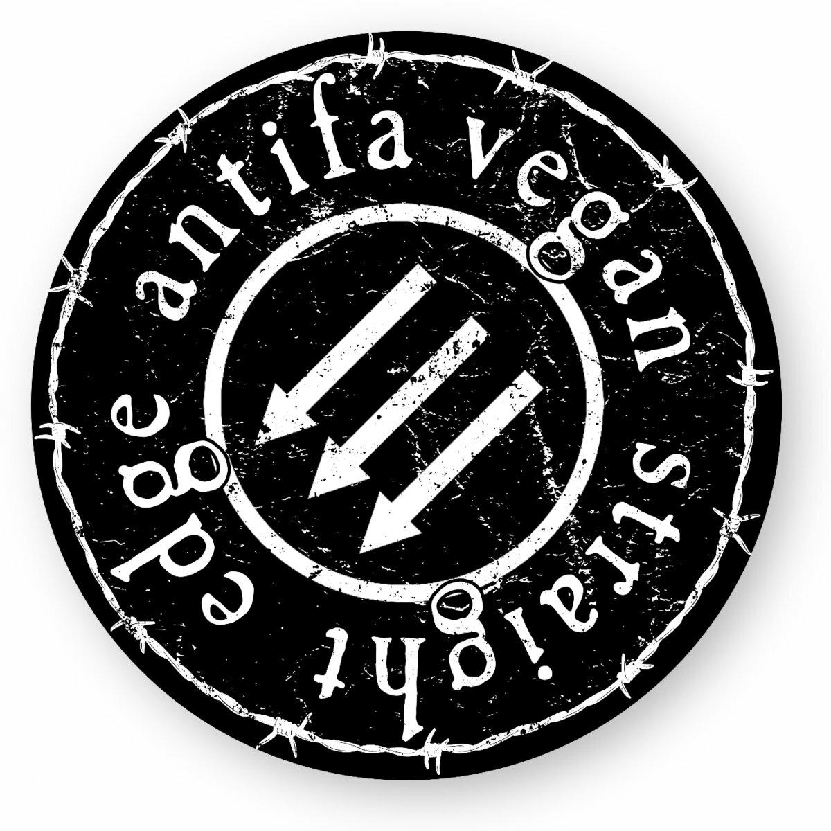 "Antifa vegan straight edge" sticker