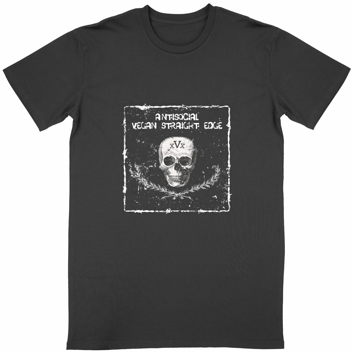 "Antisocial vegan straight edge" t-shirt