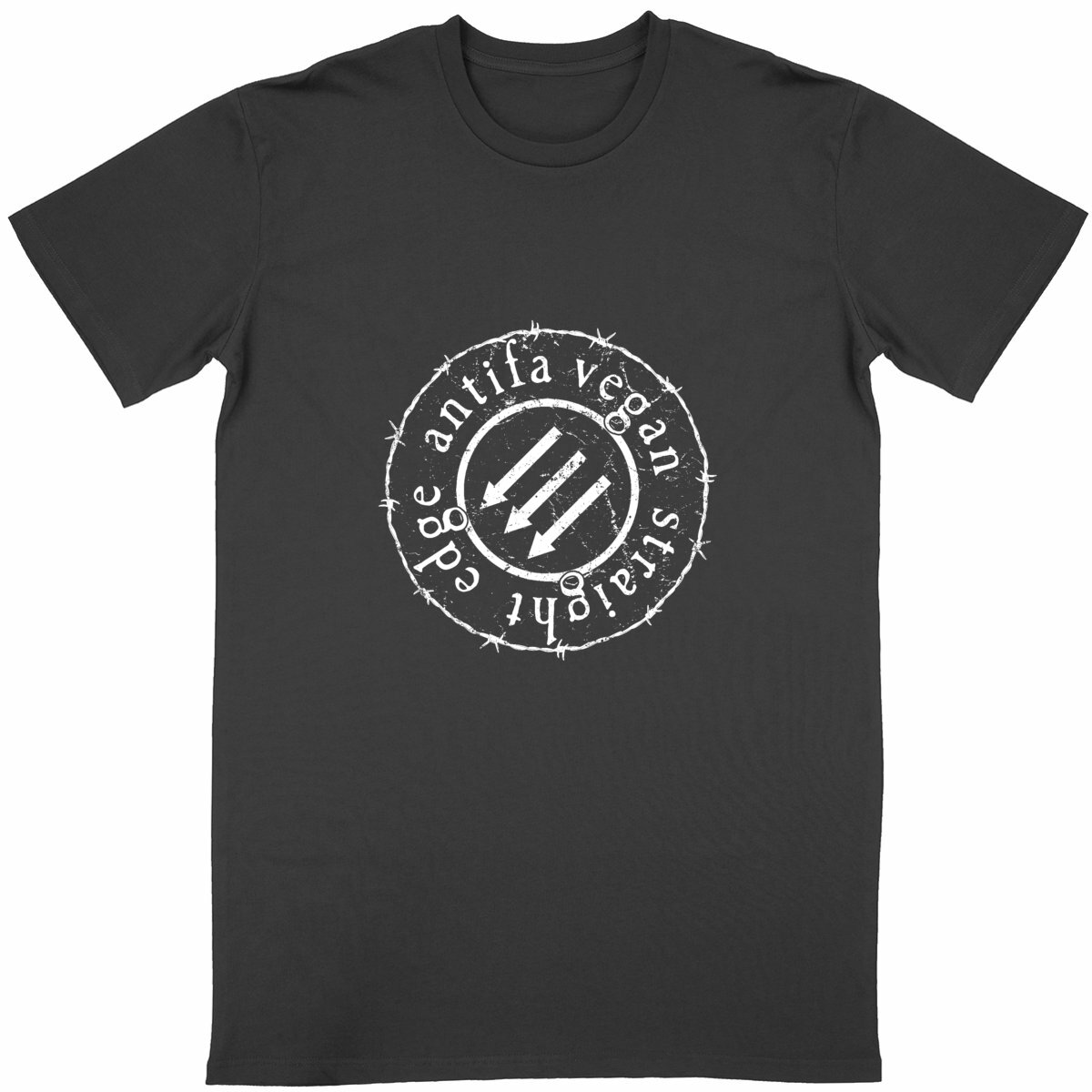 "Antifa vegan straight edge" t-shirt