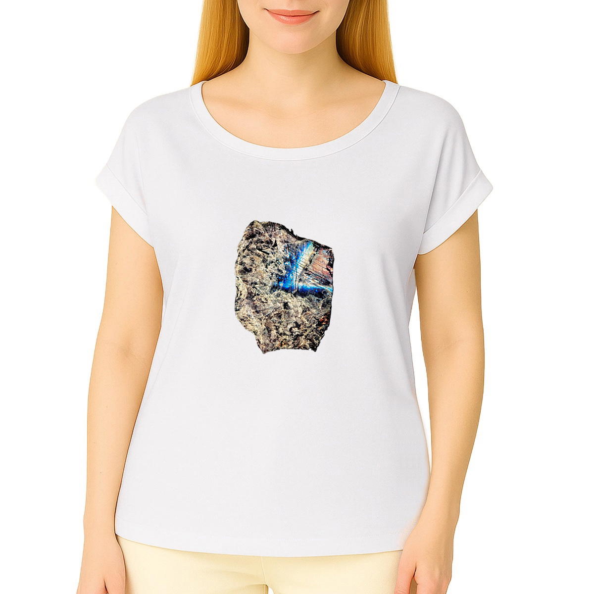 T-shirt, ladies, from organic farming, sleeves with turn-ups.