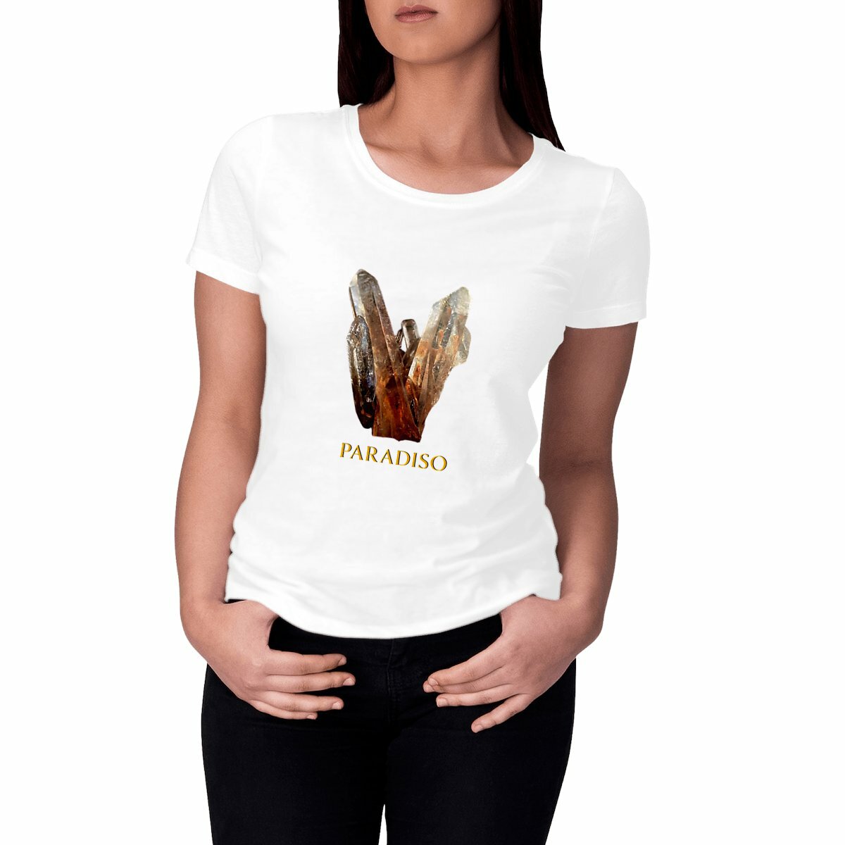 Klassisches Damen-T-Shirt with Paradiso Crystal Print
