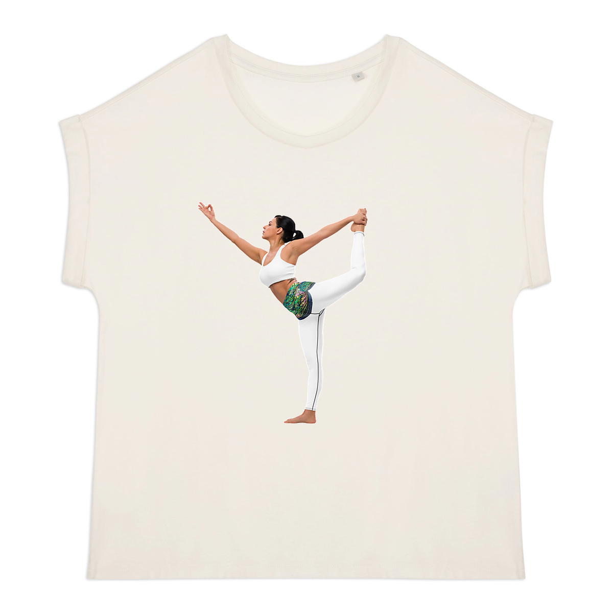 T-Shirt, Damen, aus biologischem Anbau, Ärmel mit Aufschlag - Image