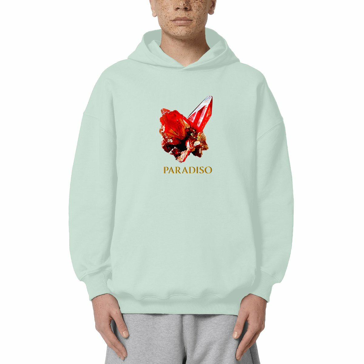 Unisex-Kapuzenpulli in Übergröße, Paradiso Proustit Crystal print