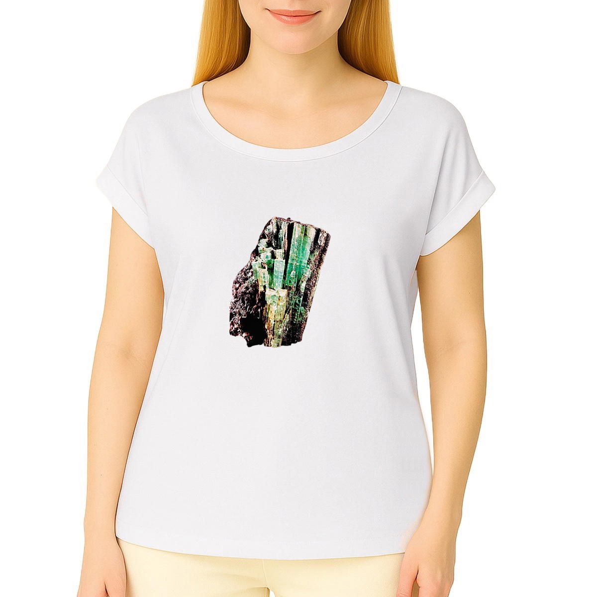 T-shirt, ladies, from organic farming, sleeves with turn-ups