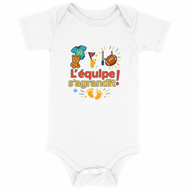 Body bébé thème Rugby - Cadeau idéal - Image