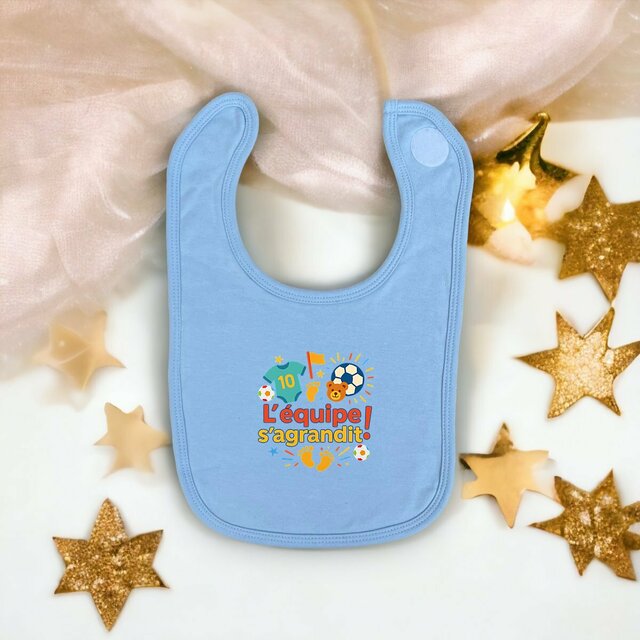 Bavoir bébé thème foot pour annonce arrivée enfant