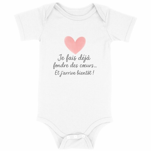Body bébé annonce arrivée - Je fais fondre des cœurs - Image