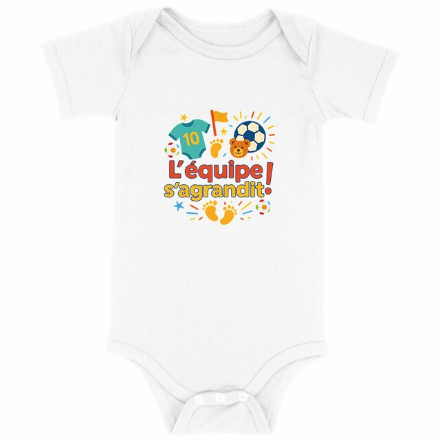 Body bébé thème foot - annonce arrivée enfant - Image