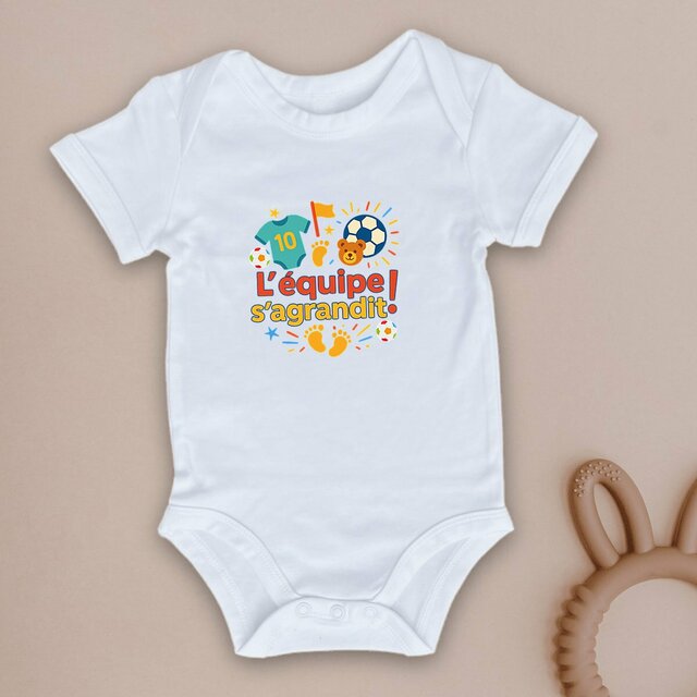 Body bébé thème foot - annonce arrivée enfant