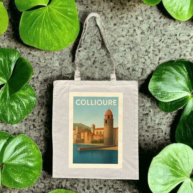 Totebag léger Collioure aux couleurs chaleureuses