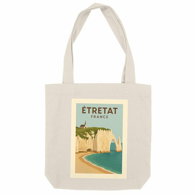 Totebag épais Étretat en couleurs chaleureuses - Image