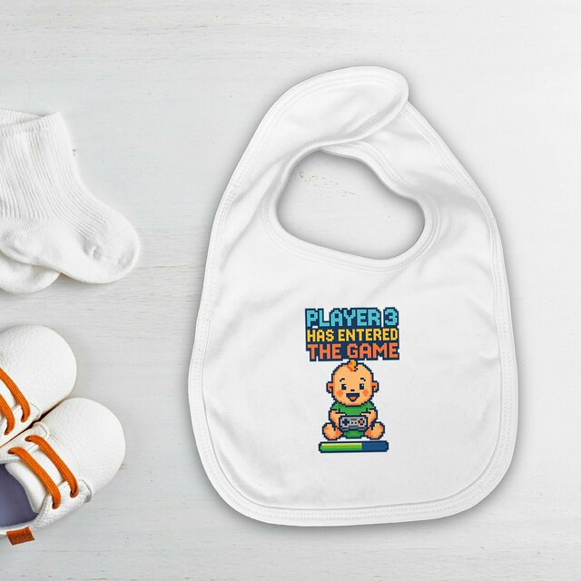 Bavoir gaming bébé humoristique  - Idéal cadeaux (baby shower, bébé, parents...)