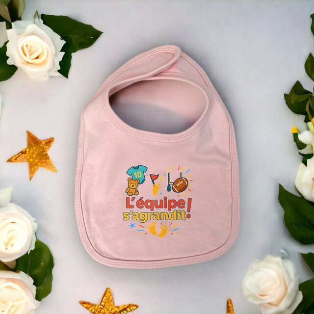 Bavoir bébé rugby annonce arrivée enfant