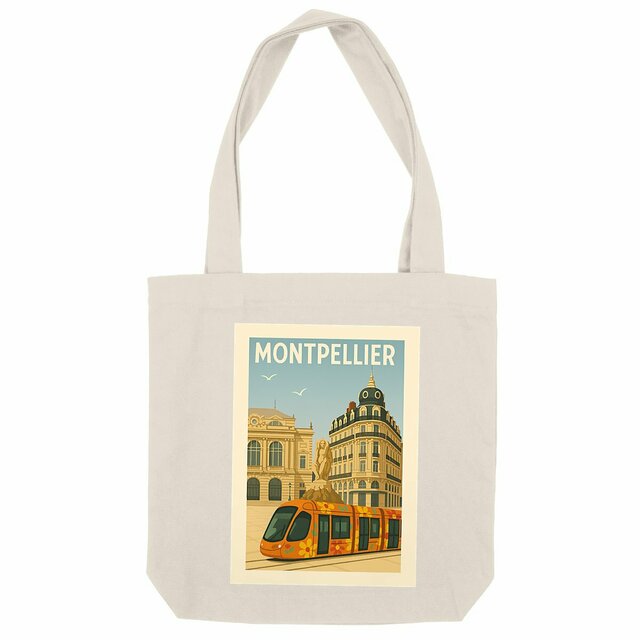 Totebag épais Montpellier en couleurs chaleureuses - Image