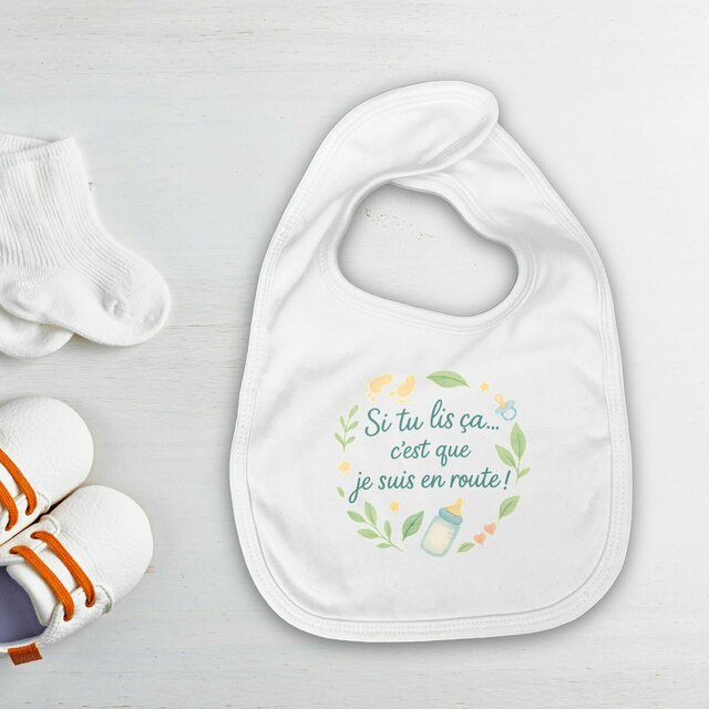 Bavoir bébé annonce arrivée - Idéal cadeaux (papa, papi, mamie, ...)