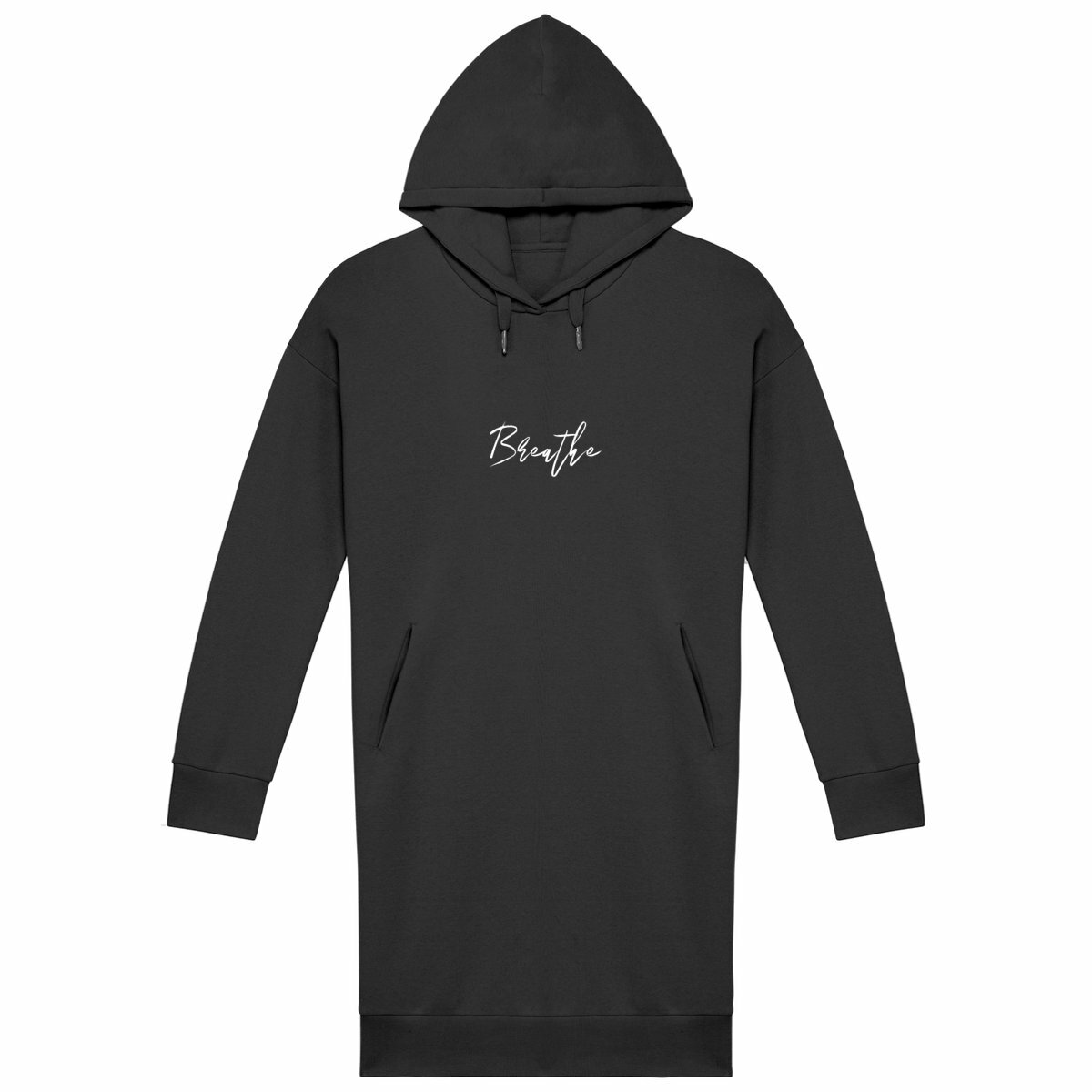 Women's hoodie black dress. Organic. Eco friendly. - BREATHE - Image