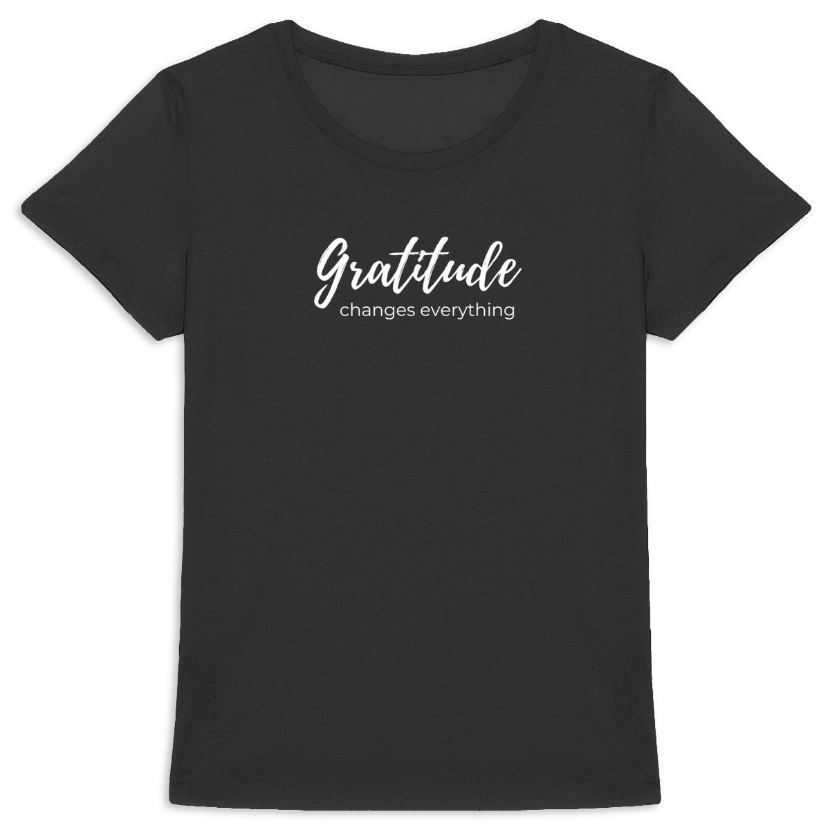 Women's T-Shirt - 100% Organic Cotton - GRATITUDE CHANGES EVERYTHING - Image