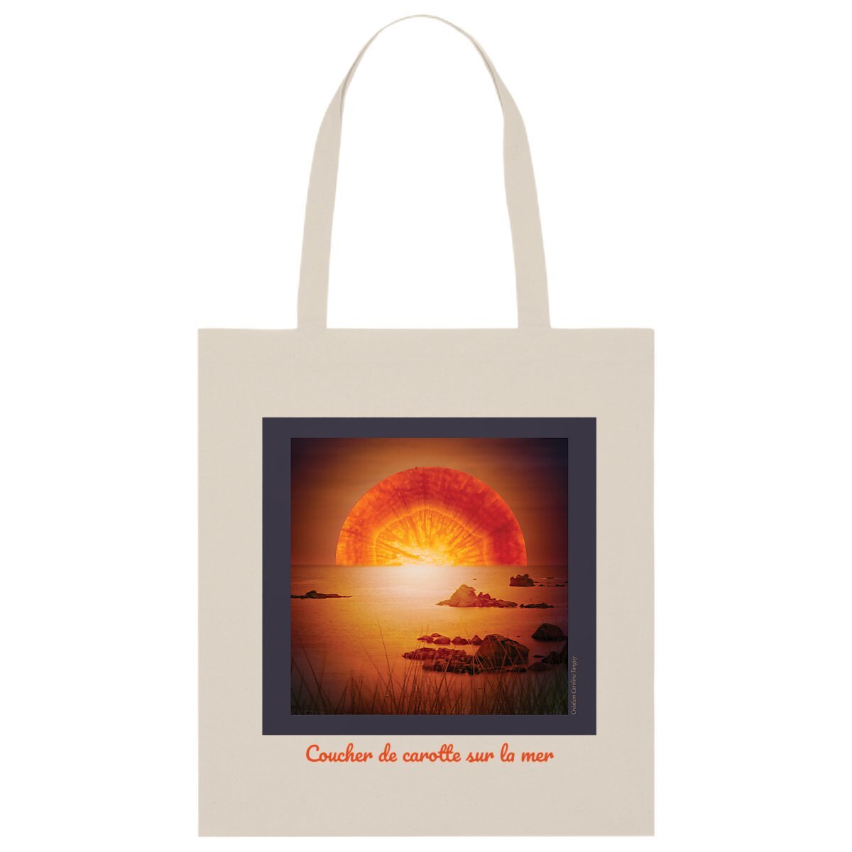 Image back Tote bag léger "coucher de carotte sur la mer"